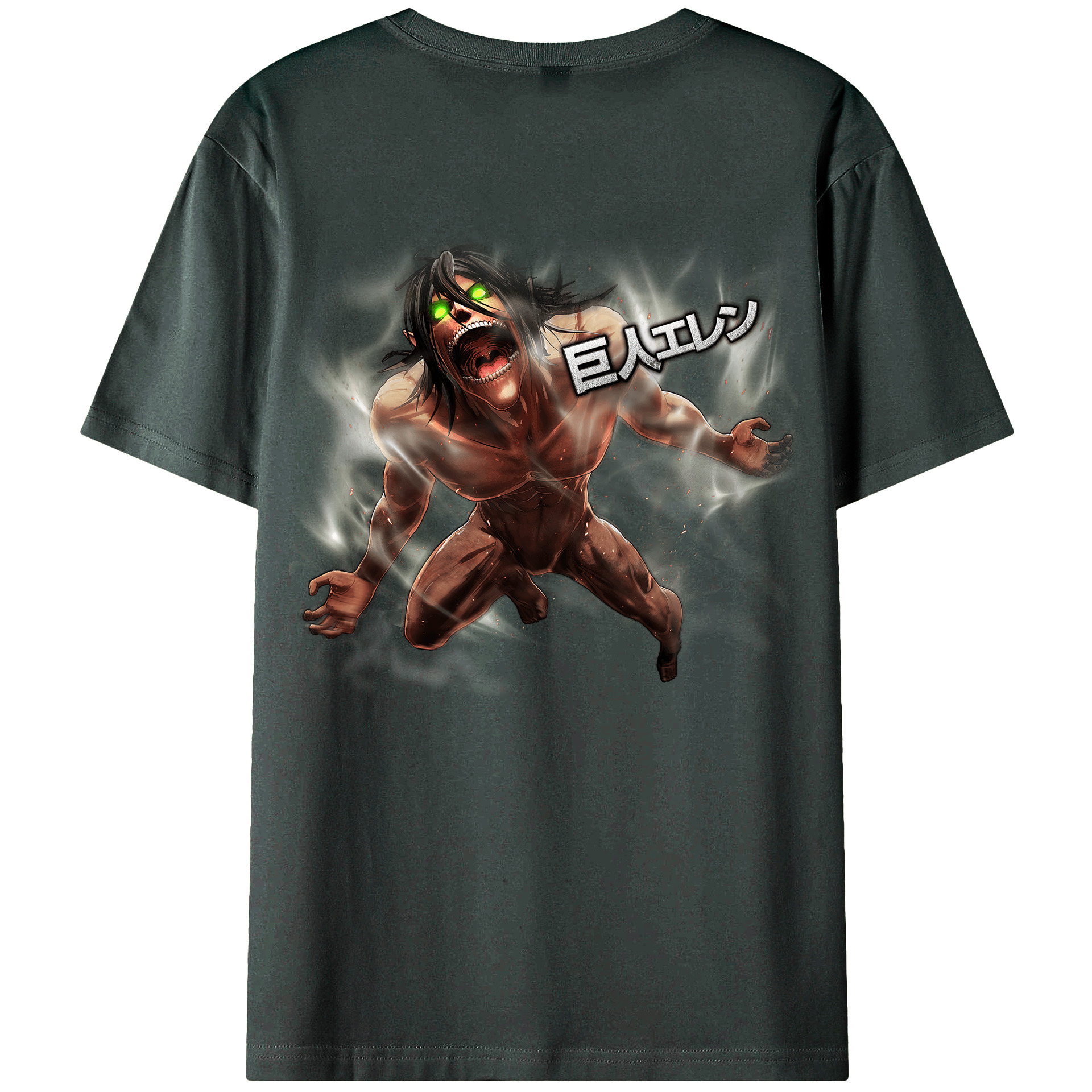 （画像用） 進撃の巨人 Attack on Titan 綿100％ メンズ半袖Tシャツ（バックプリント） 通気性